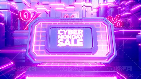 AE模板|电商网店促销活动LOGO展示片头动画模板-Cyber Monday Sale Logo Reveal