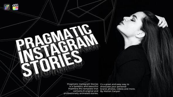 FCPX插件|8种简约竖屏社交媒体推广幻灯片图文展示模板 支持M1 Pragmatic Insta Stories